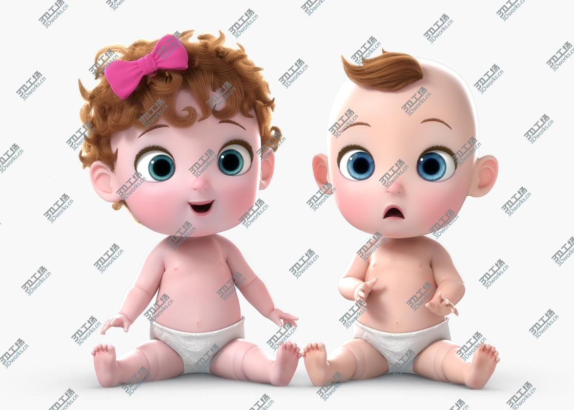 images/goods_img/20210113/3D model Cartoon Twin Baby Rigged/2.jpg